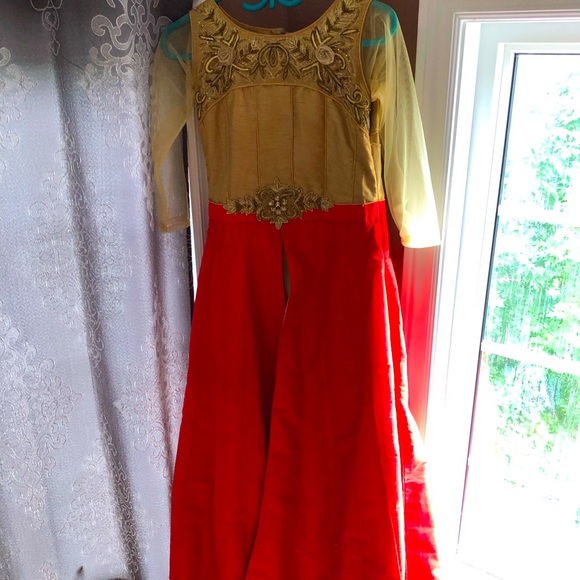 Peach and Brown Lehenga - Picture 1 of 3